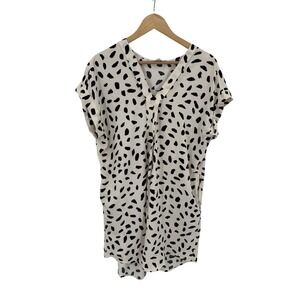 Umgee Patterned Shirt Womens L Flowy Business Office Career Casual Lightweight